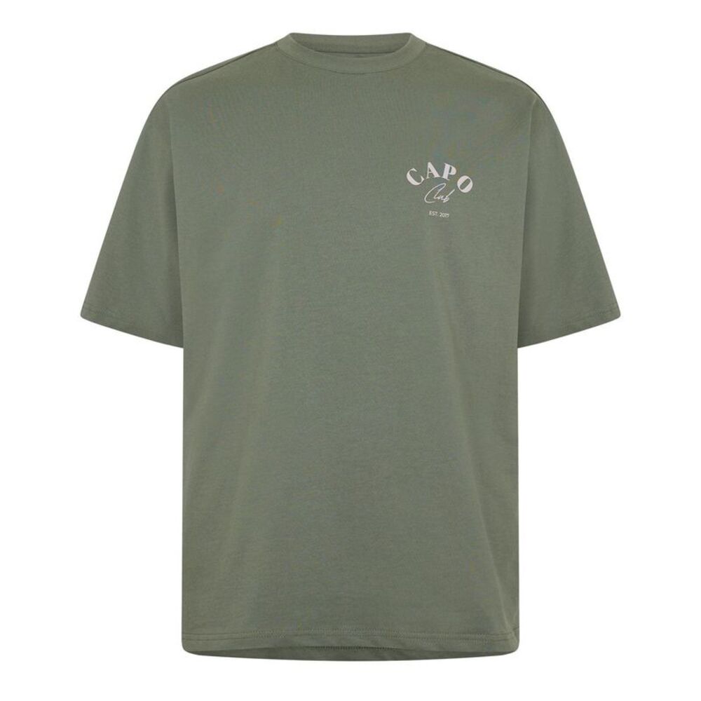 Capo Mens Beach Club Relaxed Fit T-Shirt / Olive